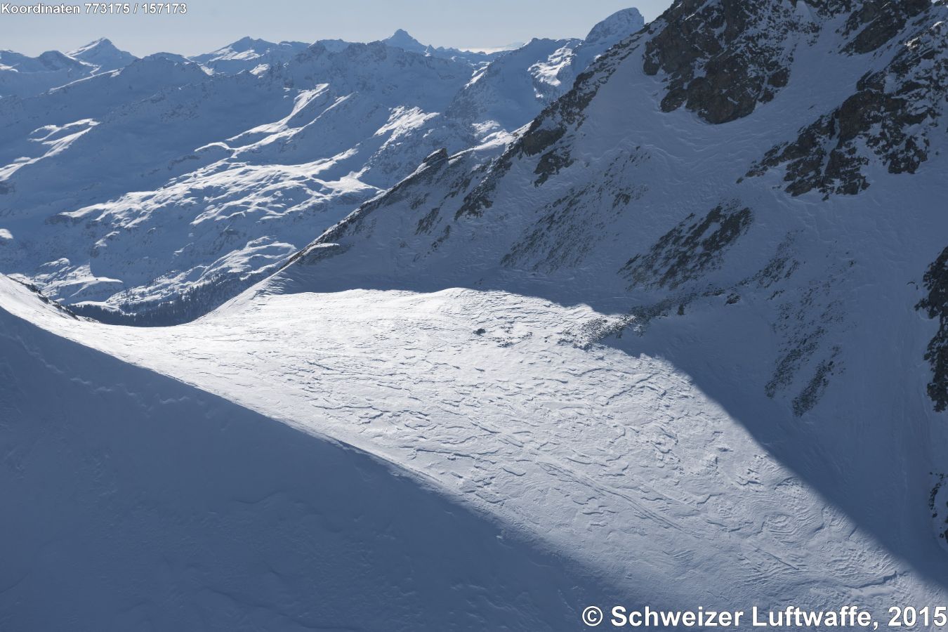 Piz d'Err (Position 2'773'183.44, 1'157'238.94) und Vadret d'Err (Gletscher), östlich des Julierpasses.